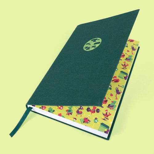 Health Journal with colorful bird pattern within