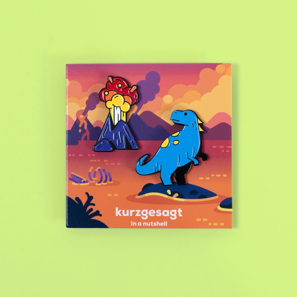 Volcano Pin Dinosaur Extinction Pin Set: Team Volcano – the kurzgesagt shop