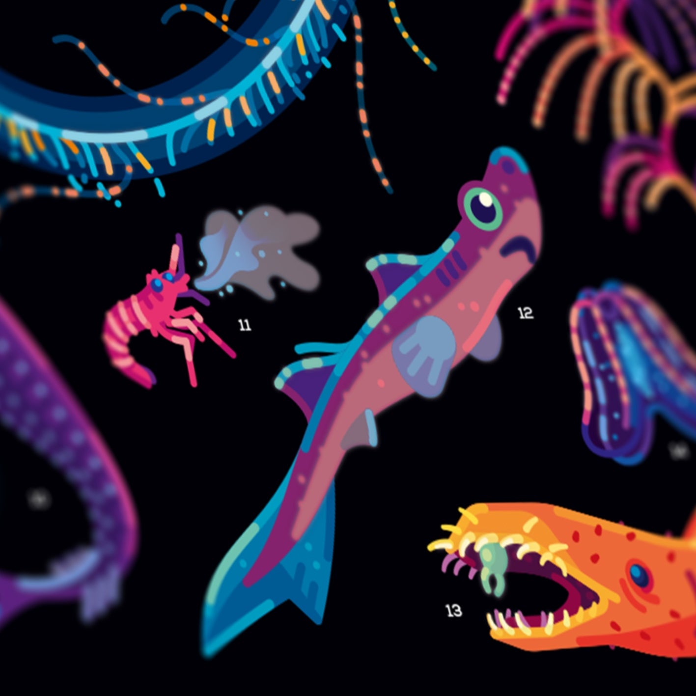 Glowing Creatures Poster – the kurzgesagt shop
