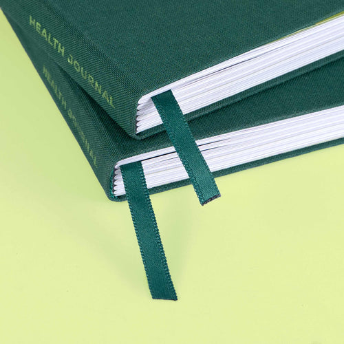 Health journal reading band bookmark close-up