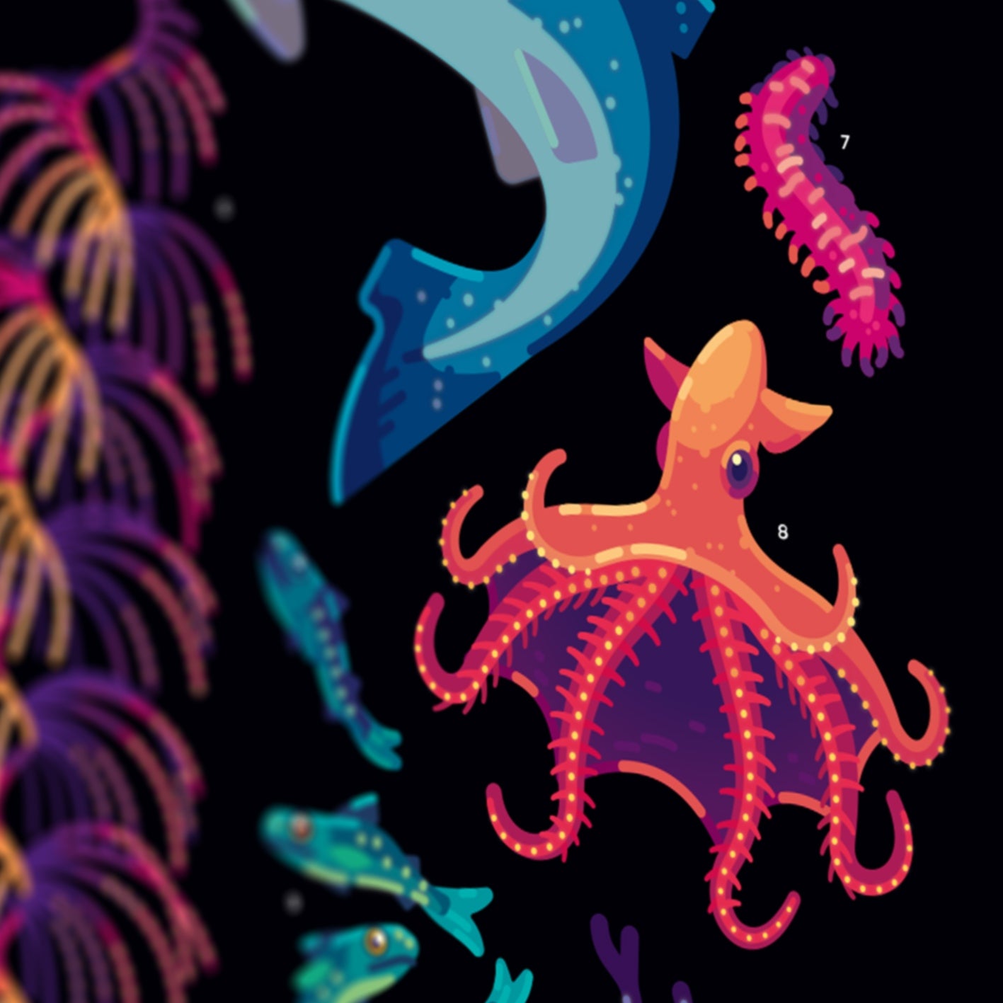Glowing Creatures Poster – the kurzgesagt shop