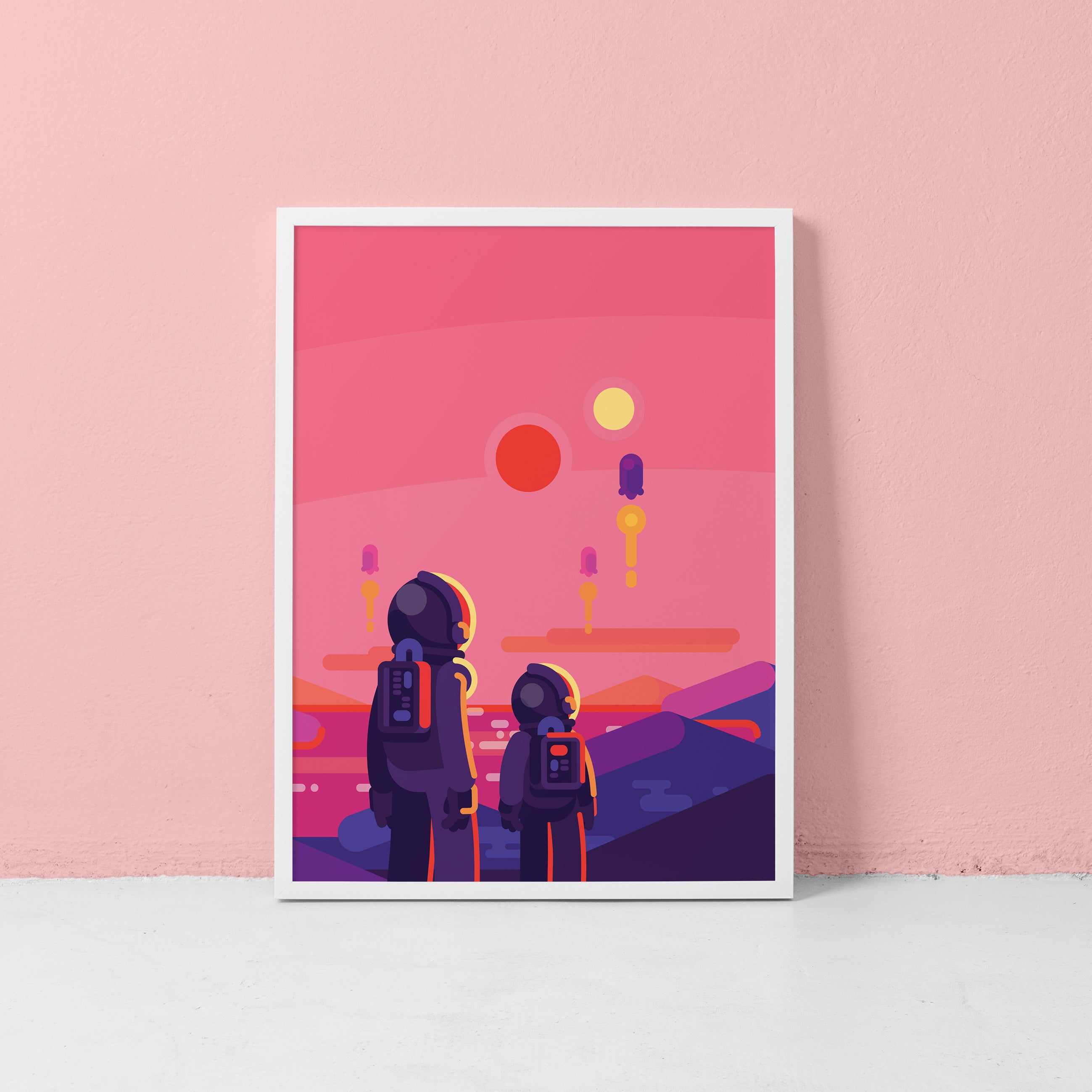 Astronauts – Scenic Space Poster – the kurzgesagt shop