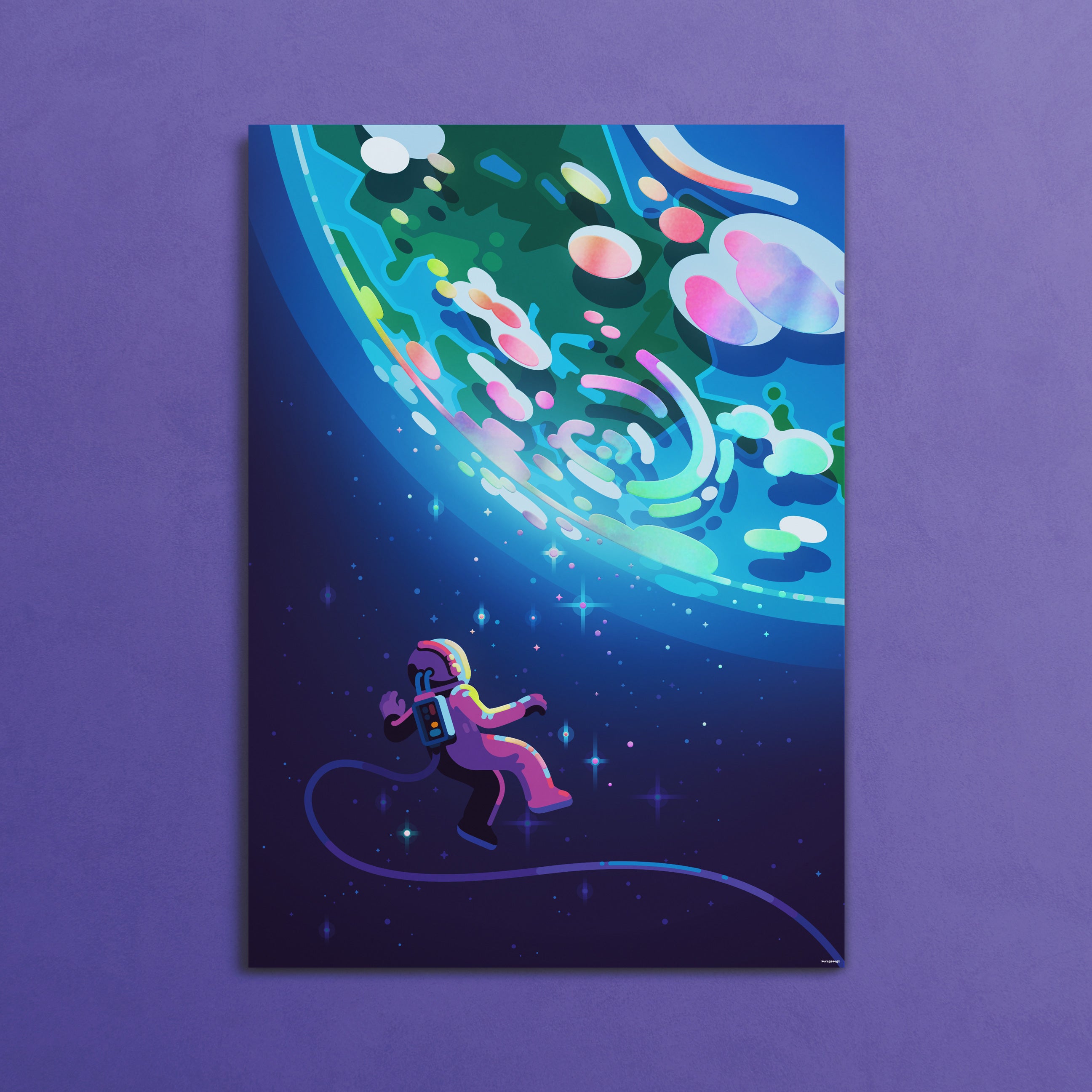 Back to Earth Poster Shiny Foil Art Print the kurzgesagt shop